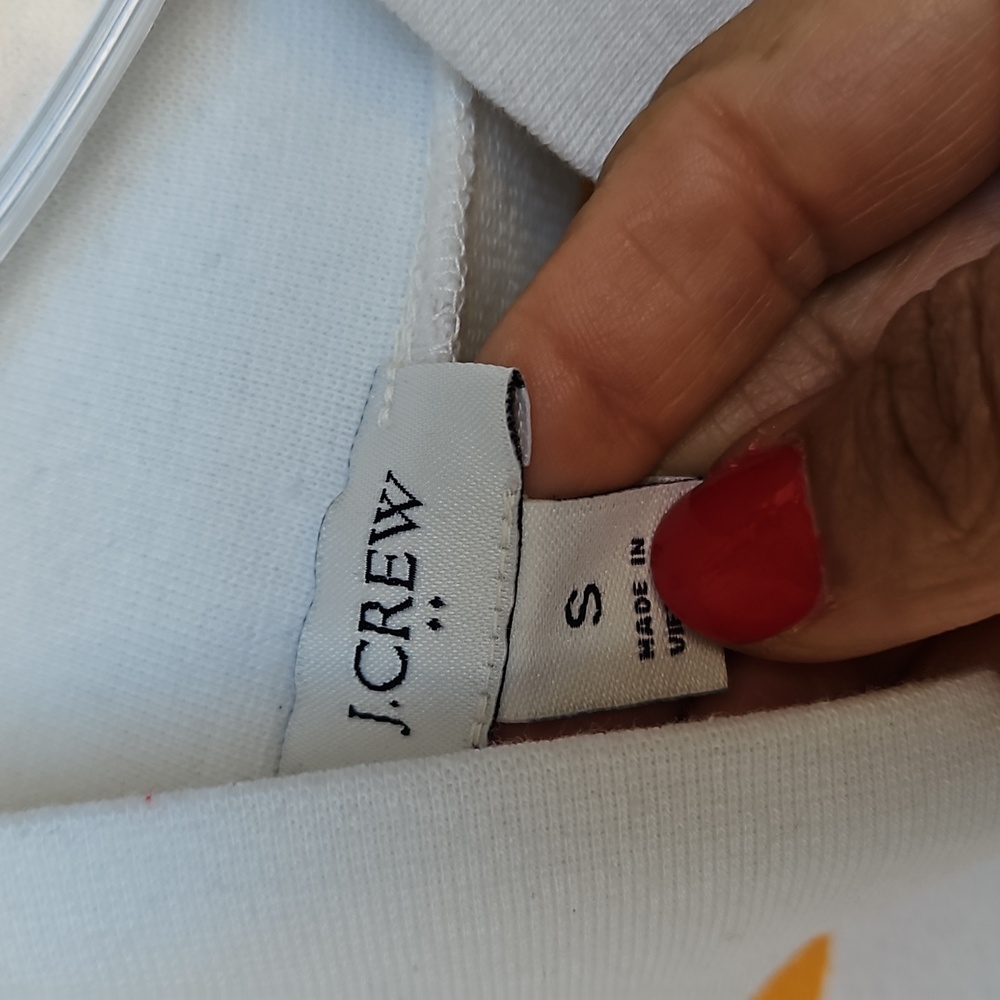 J. Crew Orange Striped Cotton Pullover Sweater - Picture 4 of 5